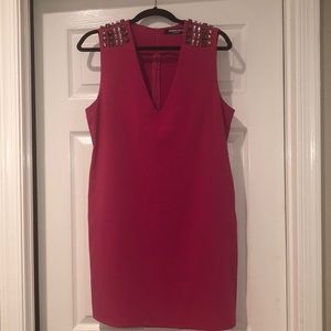 Pink v neck dress with gems